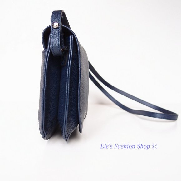 NWT LONGCHAMP Le Foulonne Small Leather Crossbody NAVY BLUE Authentic! - Picture 7 of 15